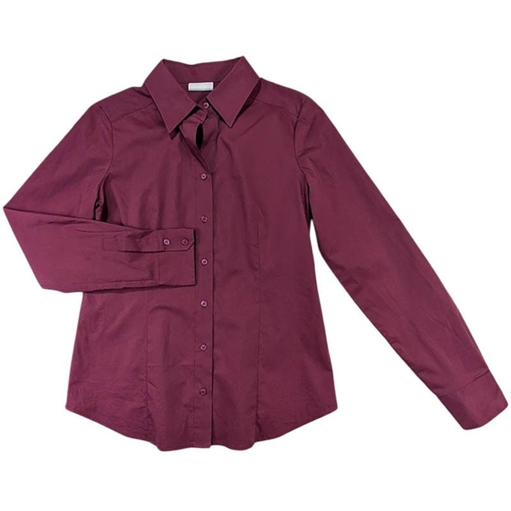 NEW New York & Co Button Up Blouse‎ Womens M Plum Dark Academia Corporate Goth